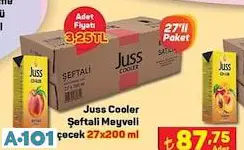 JUST COOLER ŞEFTALİ MEYVE SUYU 27X200 ML